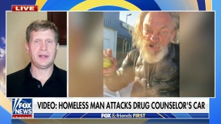 Shocking video shows homeless man in Portland attacking drug counselor's car - Fox News