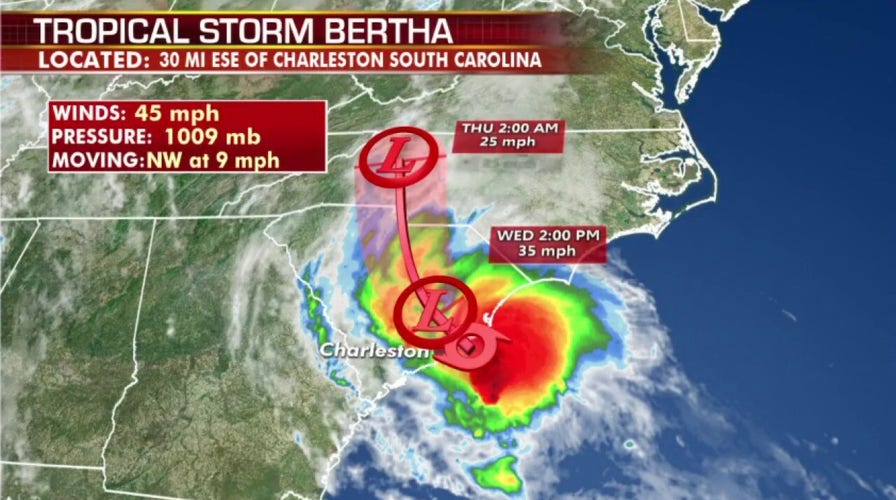 Tropical Storm Bertha forms along South Carolina coast