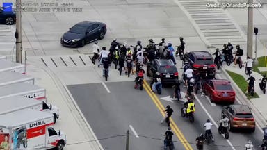 E-bike teen takeover swarms downtown city streets blocks traffic