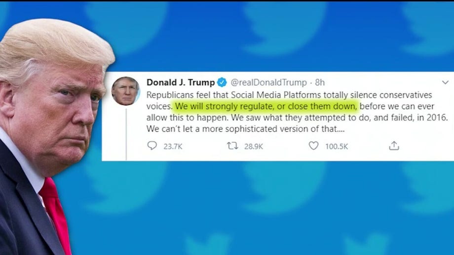 Trump crafts executive order on social media, weighs commission to probe bias amid Twitter fight
