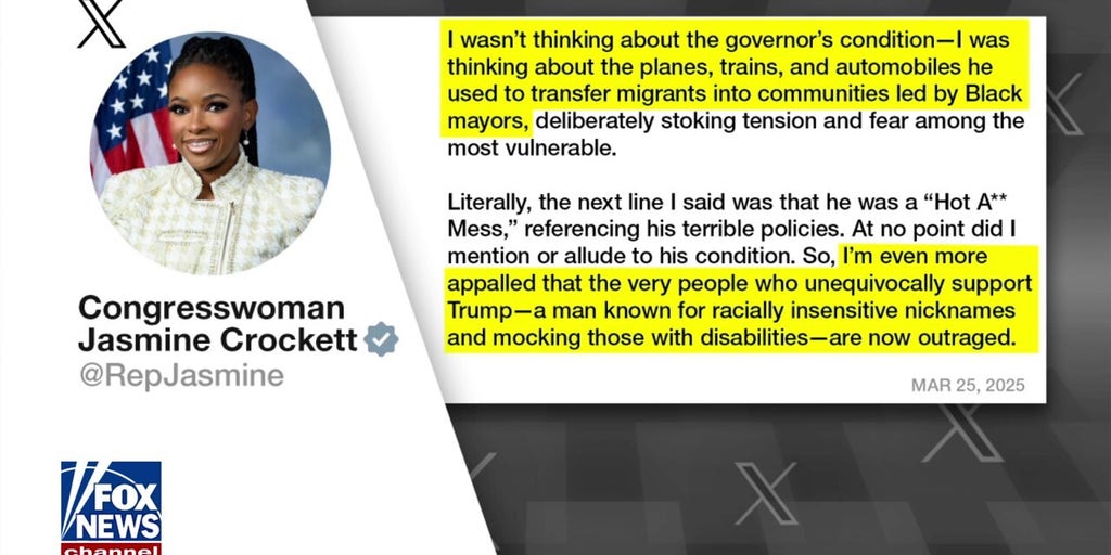 Crockett clarifies insult to Gov. Abbott: 'I wasn't thinking about the governor's condition'
