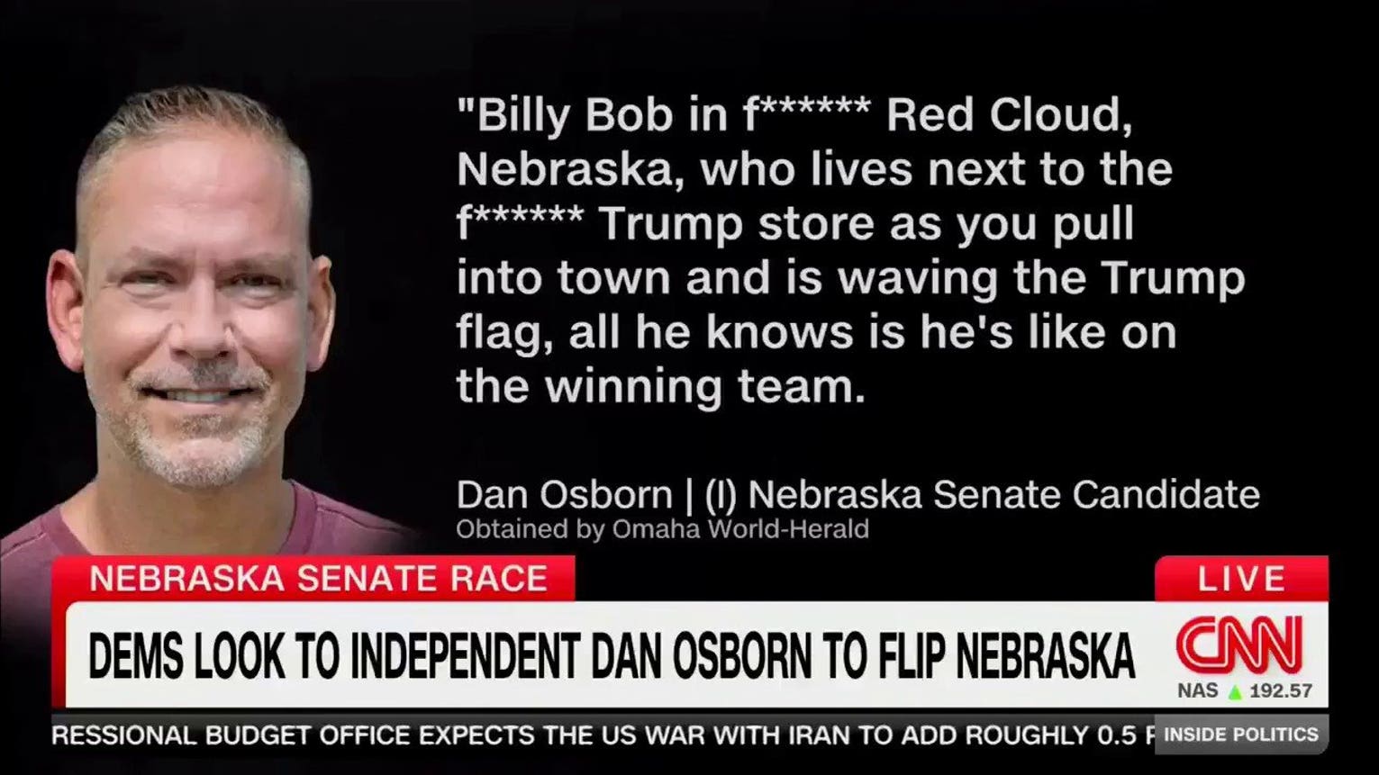 Independent Nebraska Senate candidate addresses audio of him insulting Trump fans