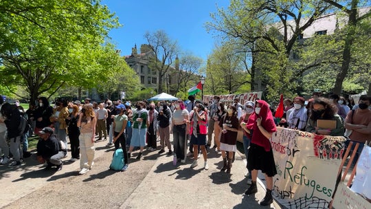 Students issue demands during anti-Israel protest at the University of Chicago