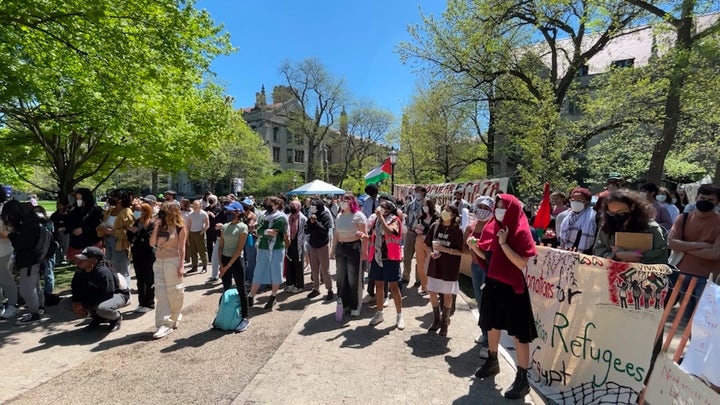 Students issue demands during anti-Israel protest at the University of Chicago