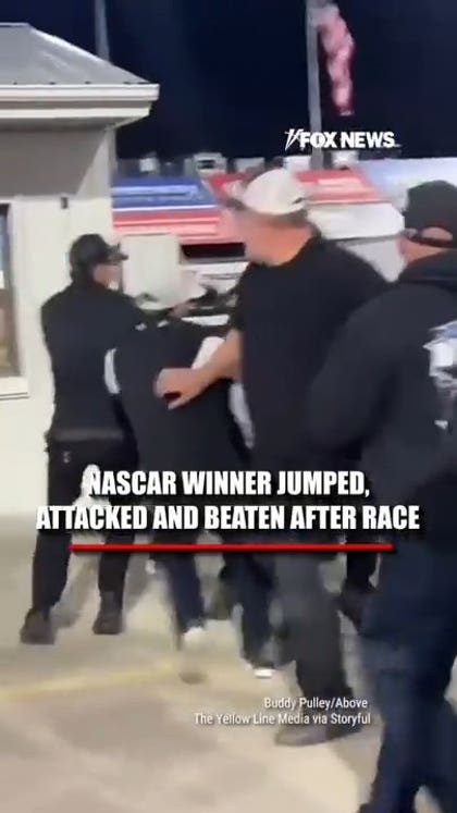 NASCAR winner jumped, attacked and BEATEN after race