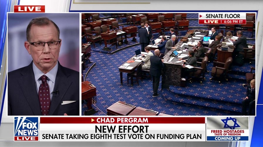 Senate holding eighth test vote on funding plan as shutdown continues