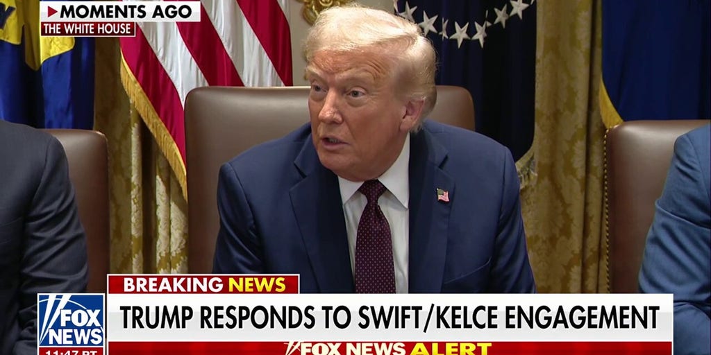 President Trump reacts to Taylor Swift and Travis Kelce's engagement