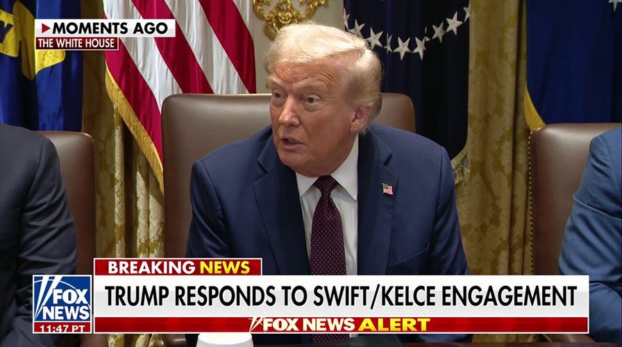 President Trump reacts to Taylor Swift and Travis Kelce's engagement