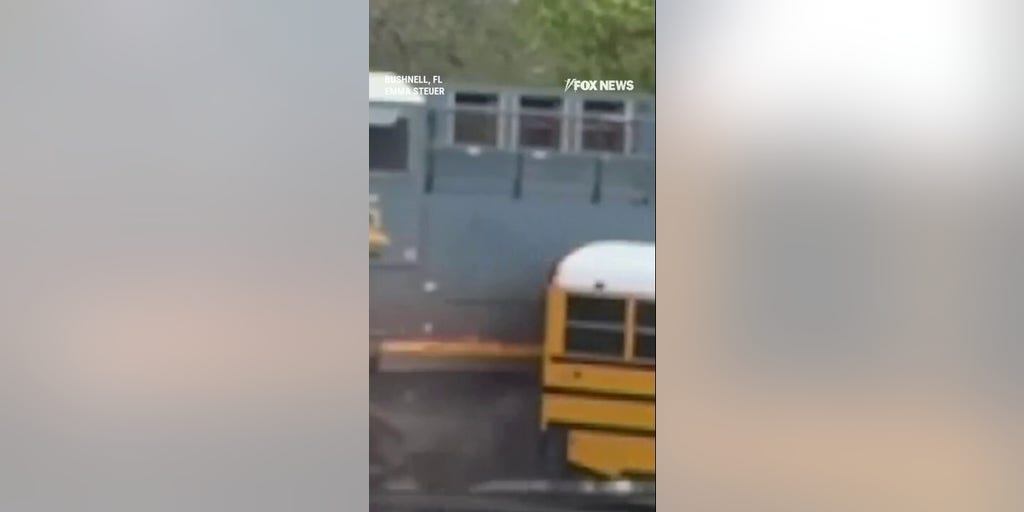 WATCH: Driver CHARGED after train clips school bus