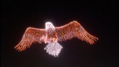 Patriotic drone show LIGHTS UP SKY ahead of America's 250th birthday