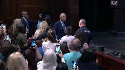 Joe Biden joins Jill Biden's book event in awkward exchange