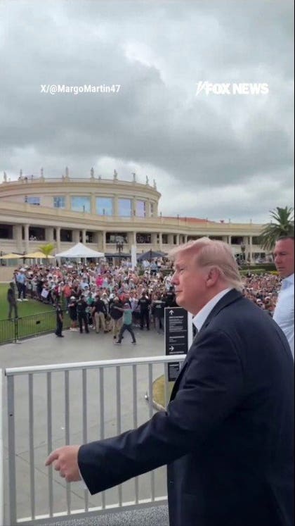 Trump greeted by ‘USA’ chants at Cadillac Championship