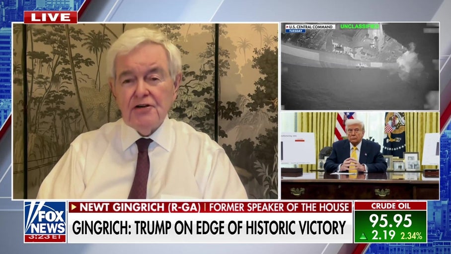 Newt Gingrich explains why he believes Trump is close to victory in Iran