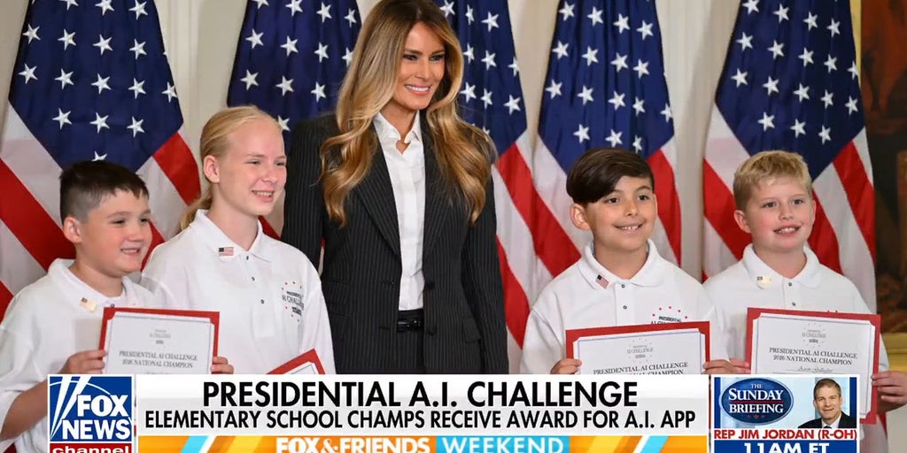 Elementary school students honored by first lady Melania Trump for AI app