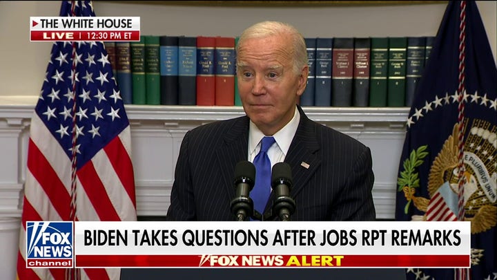 Biden struggles with reporter question on border wall