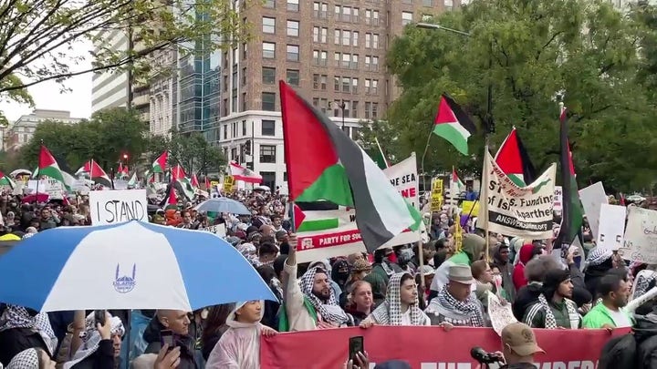 Pro-Palestinian protesters move through Washington, D.C.