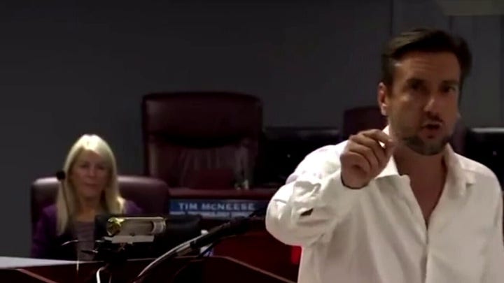 Clay Travis crashes school board meeting to encourage parents fighting CRT
