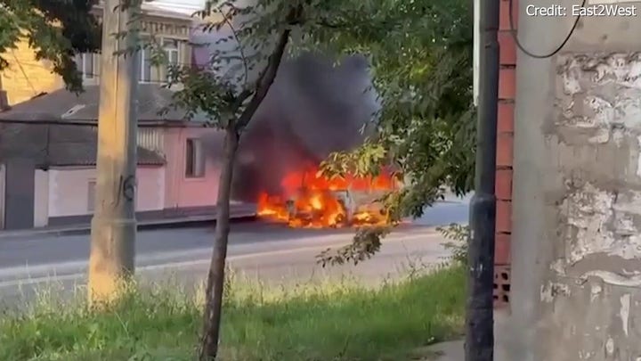 Videos show fiery Russian scenes after gunmen open fire at synagogues, church