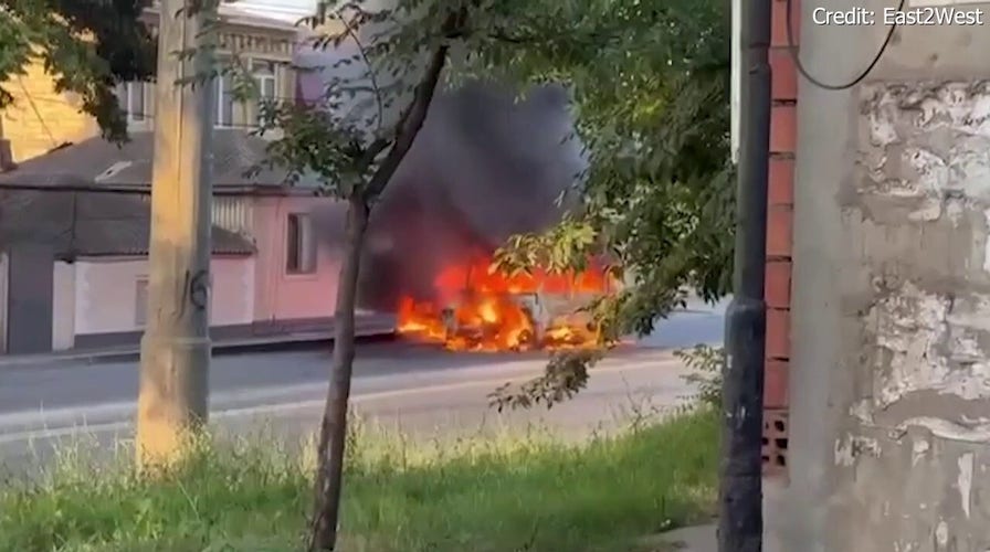 Videos show fiery Russian scenes after gunmen open fire at synagogues, church