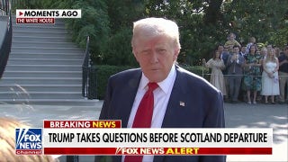 Trump takes questions on Epstein, Ghislaine Maxwell before departing for Scotland