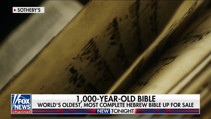 1,100-year-old Hebrew Bible up for sale at auction