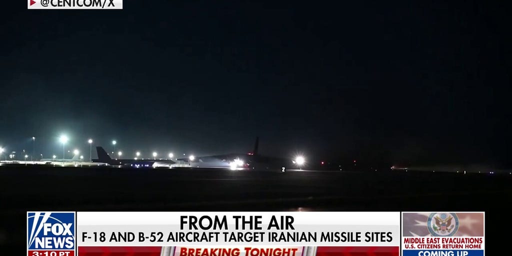 F-18 and B-52 aircraft target Iranian missile sites