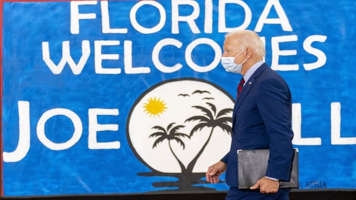 Biden pulls further ahead in polls as he campaigns in Florida