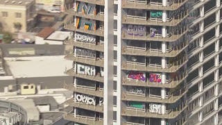 Taggers vandalize 27 floors of abandoned high-rise in Downtown Los Angeles - Fox News