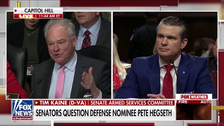 El senador Kaine invoca a la hija pequeña de Hegseth en un tenso intercambio en la audiencia de confirmación