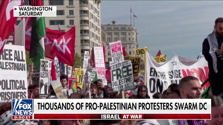 Protestors chant ‘from the river to the sea, Palestine will be free’ outside White House