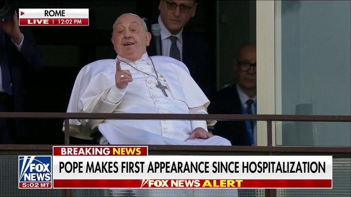Pope Francis makes first public appearance since hospitalization