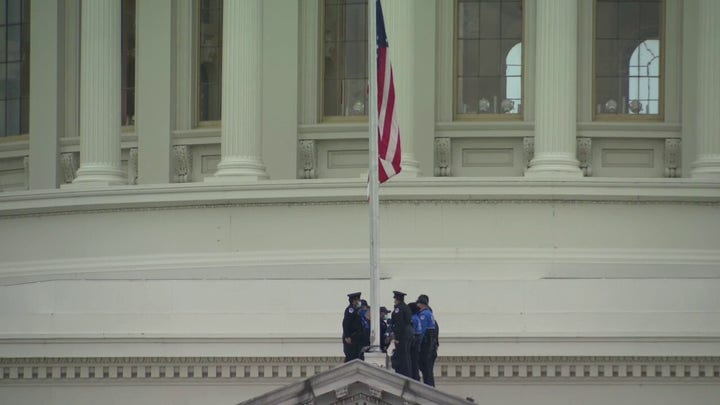 US Capitol Flags being flown at half-staff