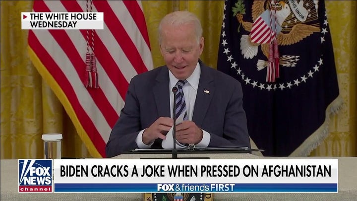  Tone deaf? Biden cracks joke during Afghanistan presser