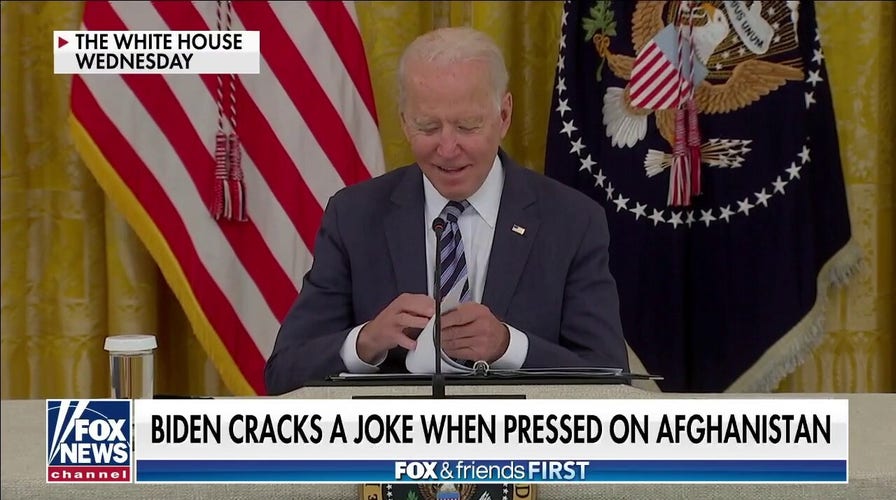 Tone deaf? Biden cracks joke during Afghanistan presser