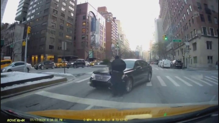 Driver plows into NYPD officer in Manhattan on purpose
