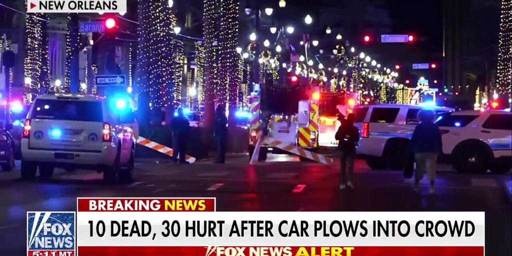 At least 10 dead, 30 hospitalized after car plows into Bourbon Street crowd