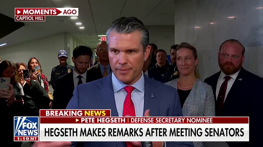  Pete Hegseth addresses reporters on Capitol Hill