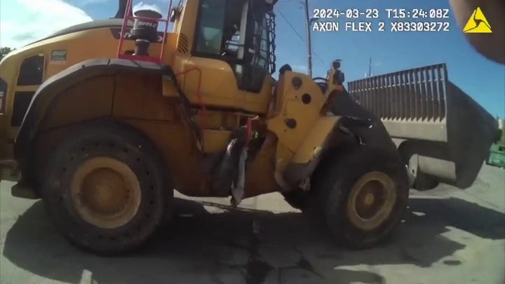  Georgia man who hijacked frontloader flipped by another frontloader