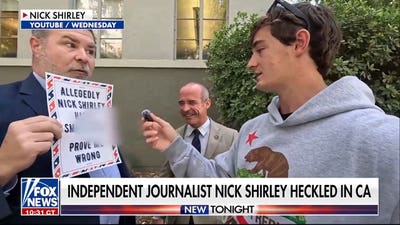 Nick Shirley interrupted by vulgar heckler in California