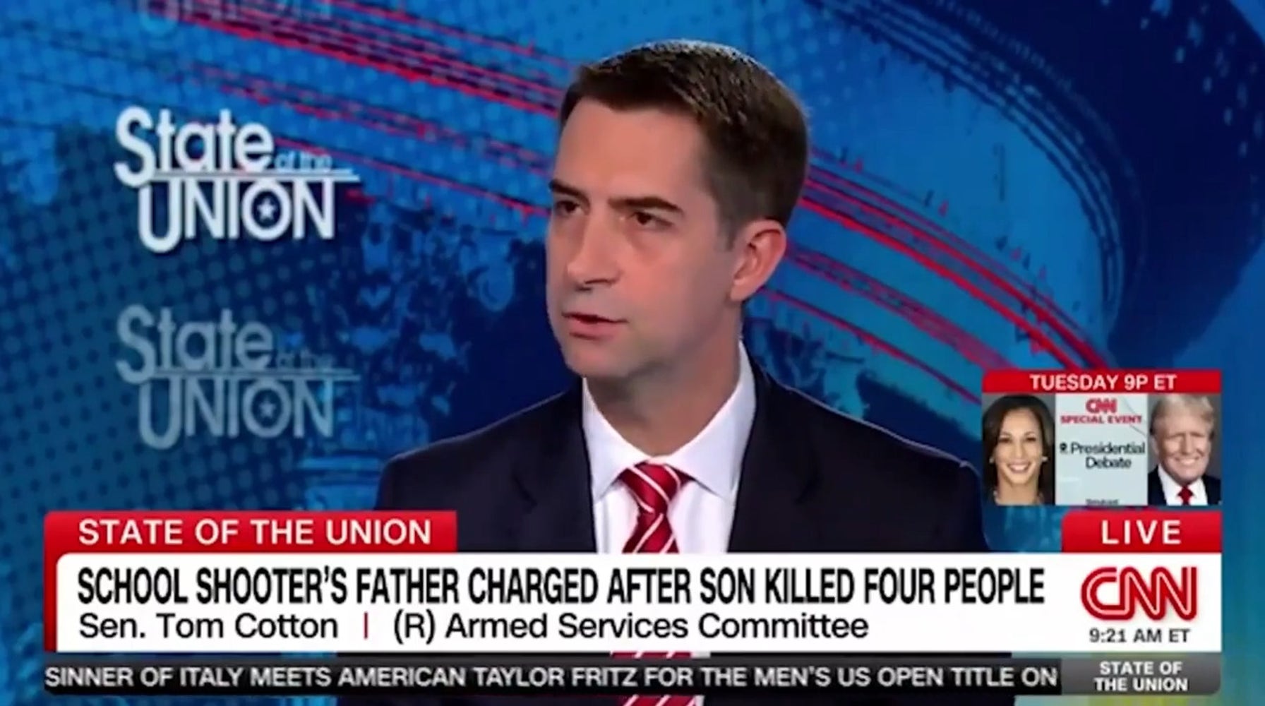 Cotton Blasts Harris Over School Shootings, Citing Past Defund the Police Comments