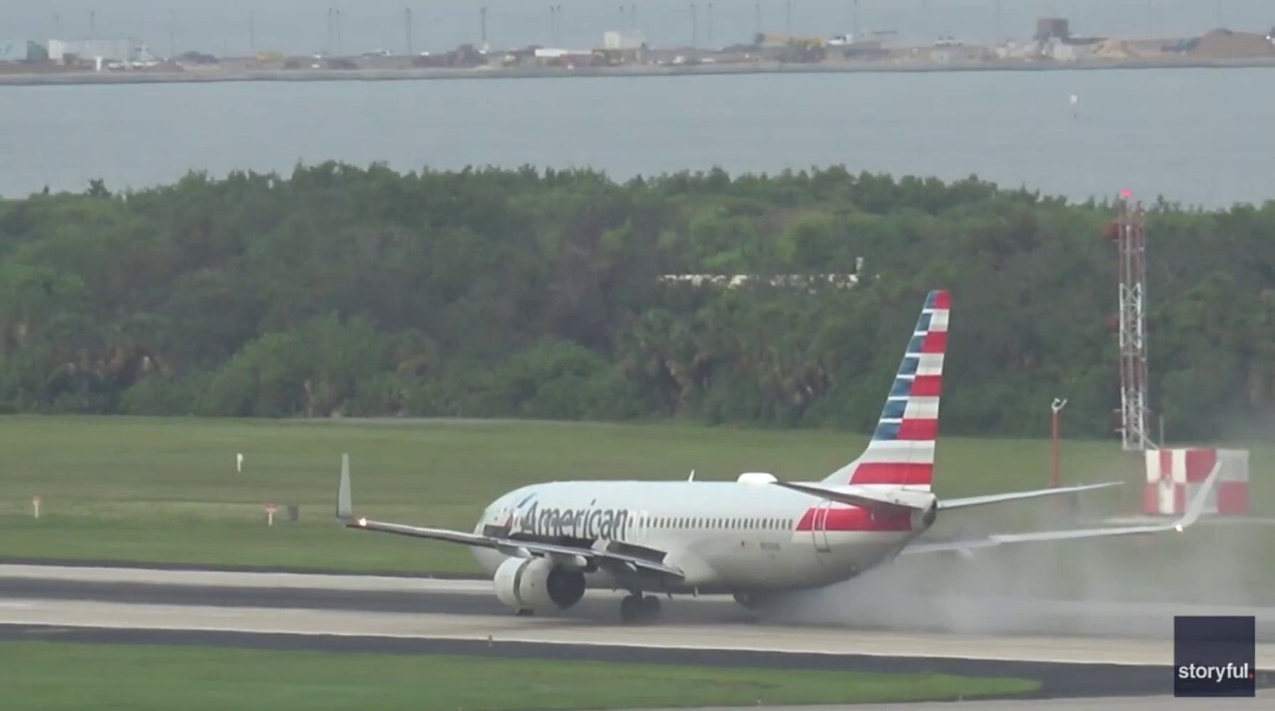 American Airlines Plane Tire Catches Fire During Takeoff