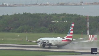 American Airlines plane tire catches fire during takeoff - Fox News