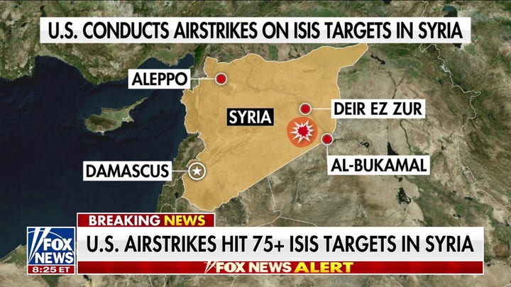 US airstrikes hit 75+ ISIS targets inside Syria 
