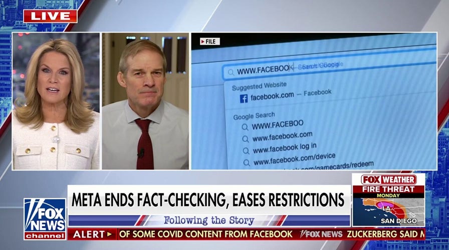  Meta is now embracing fully the First Amendment, Rep. Jim Jordan says