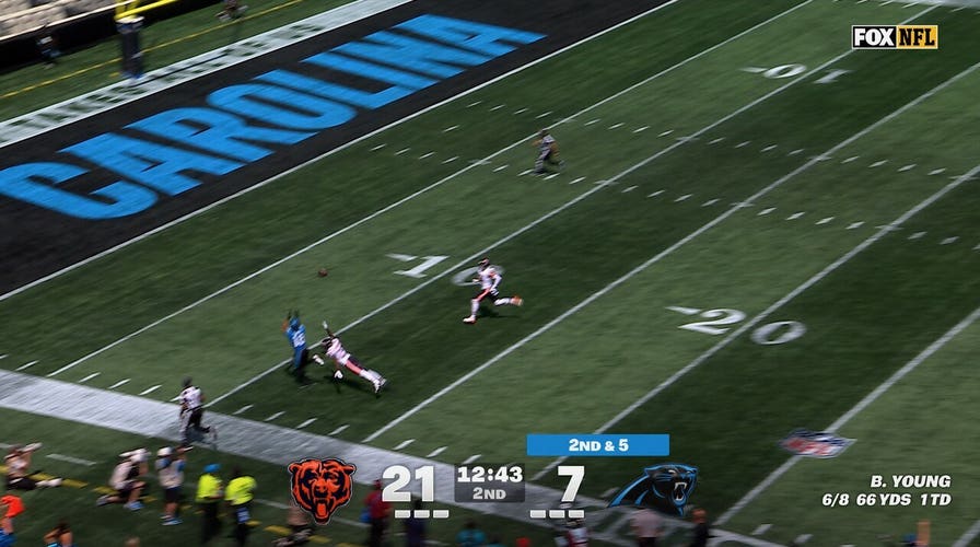 Bryce Young connects with Jalen Coker for 51-yard TD, trimming Panthers' deficit against Bears | NFL Highlights