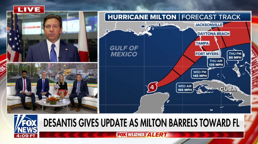  Gov. DeSantis gives update on Hurricane Milton preparations, fires back at Harris