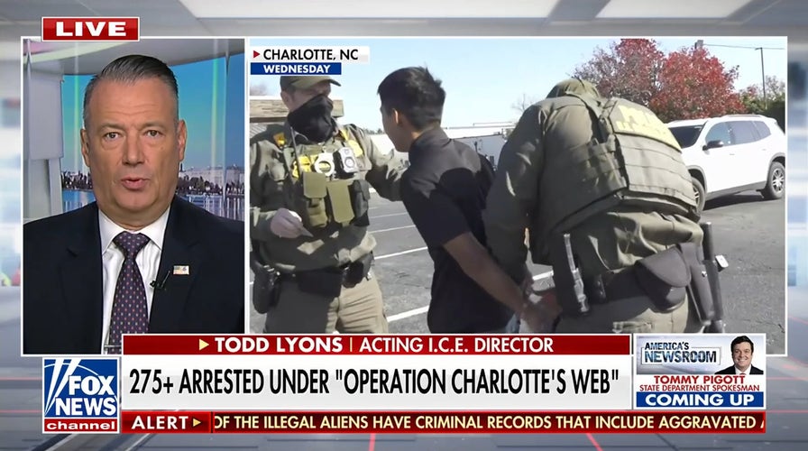 Charlotte migration  expanse  nears 300 arrests arsenic  ICE cites surge successful  ramming attacks