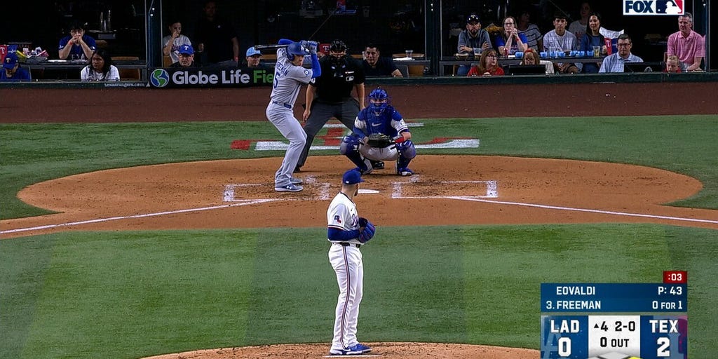 Dodgers' Freddie Freeman crushes a two-run home run to tie game vs. Rangers