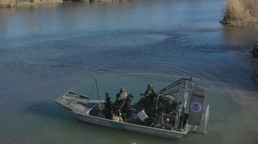 Customs and Border Protection agents patrol Rio Grande