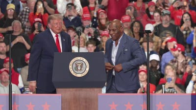 Trump invites Mike Tyson onstage at New York rally